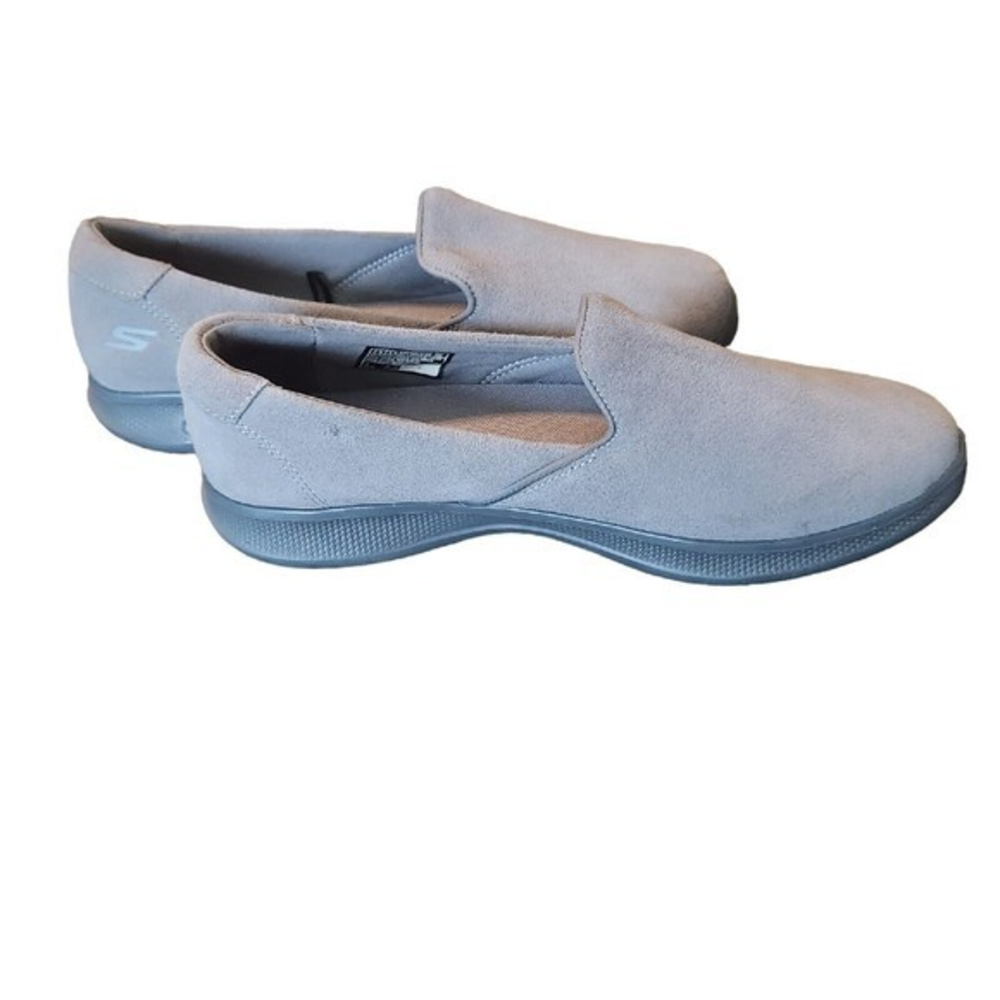 Skechers GOstep Lite Delight Womens Size 7.5 Charcoal‎ Suede Walking Shoes